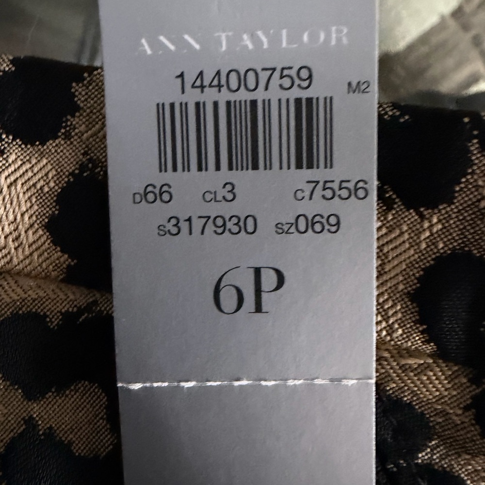 Ann Taylor Black and Tan Polka Dot Dress